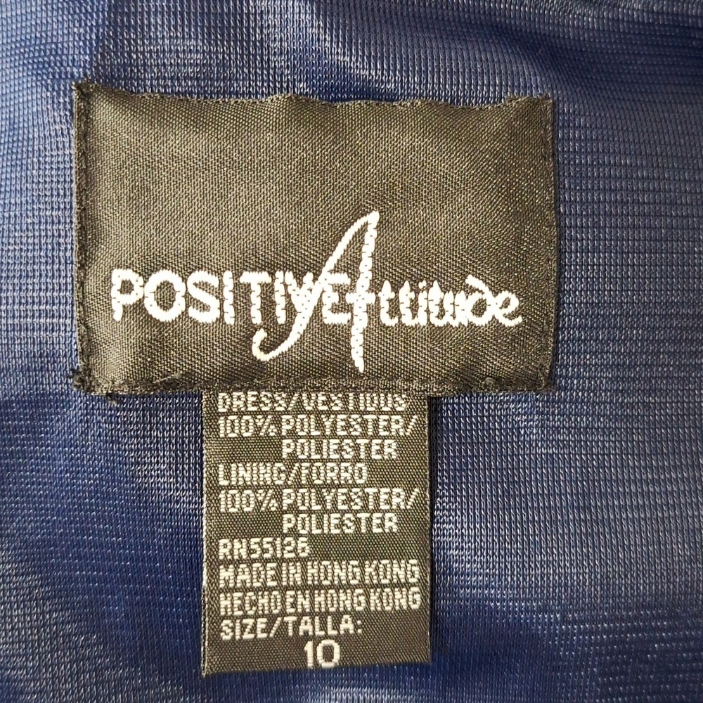 Positive Attitude Vintage Navy Blue Embroidered Beaded Fairy Maxi Dress Size 10 - Picture 11 of 12